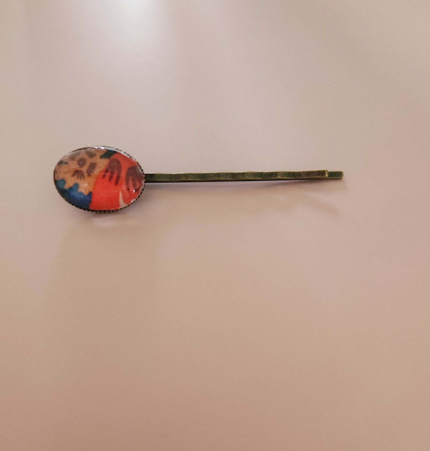 Barrettes à Cheveux Liberty Ovales 55mm - Accessoires Capillaires Artisanaux Bronze - Plusieurs Motifs Disponibles