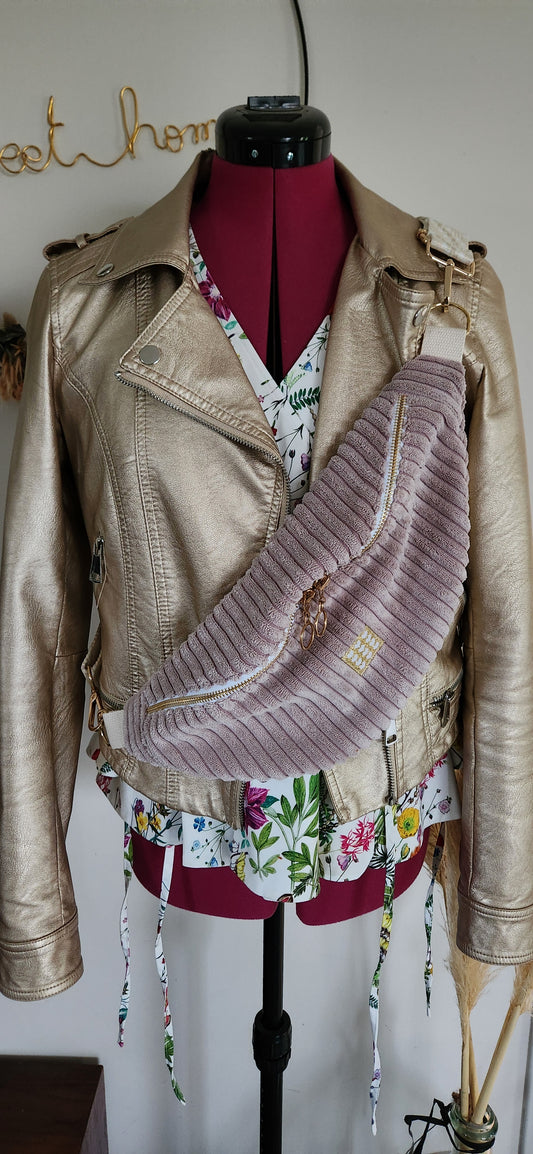 Sac banane en velours côtelé – cousu main