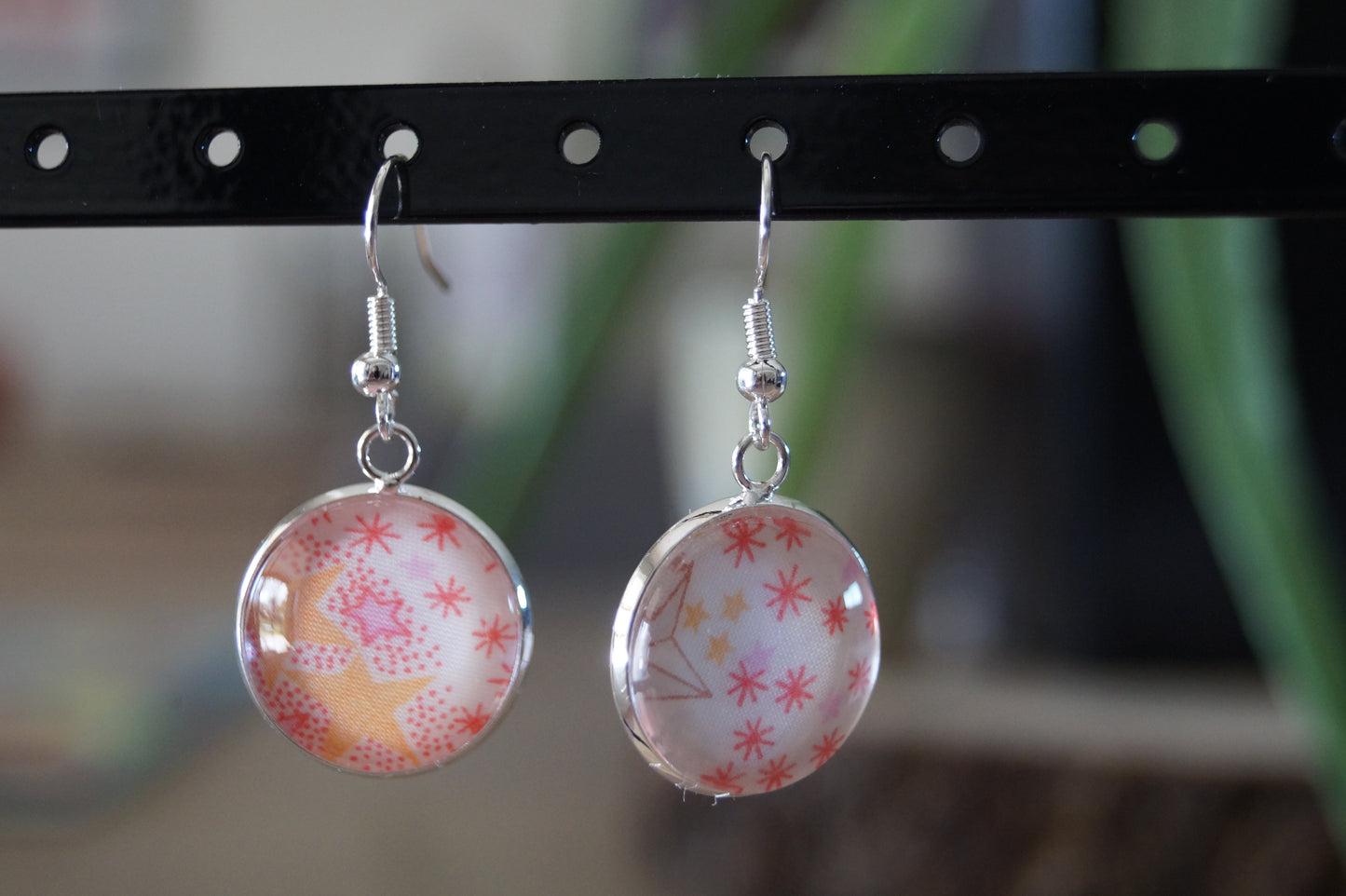 Boucles d'Oreilles Crochet Liberty Argent Vif 18mm - Bijoux Artisanaux Faits Main - Plusieurs Coloris Disponibles