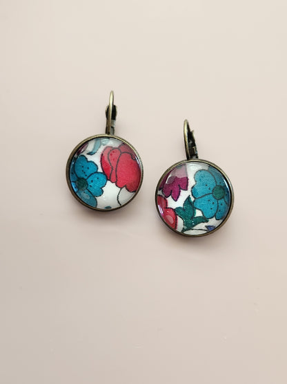 Boucles d'Oreilles Dormeuses Liberty en Laiton Bronze 18mm - Bijoux Artisanaux Faits Main - Plusieurs Coloris Disponibles