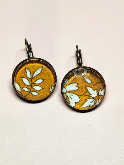 Boucles d'Oreilles Dormeuses Liberty en Laiton Bronze 18mm - Bijoux Artisanaux Faits Main - Plusieurs Coloris Disponibles
