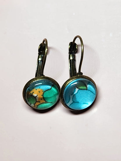 Boucles d'Oreilles Dormeuses Liberty en Laiton Bronze 12mm - Bijoux Artisanaux Faits Main - Plusieurs Coloris Disponibles