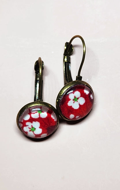 Boucles d'Oreilles Dormeuses Liberty en Laiton Bronze 12mm - Bijoux Artisanaux Faits Main - Plusieurs Coloris Disponibles
