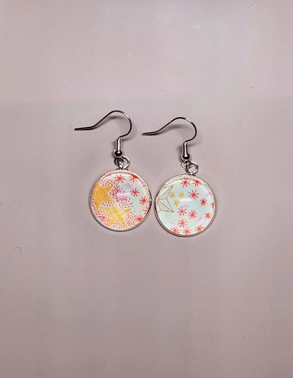 Boucles d'Oreilles Crochet Liberty Argent Vif 18mm - Bijoux Artisanaux Faits Main - Plusieurs Coloris Disponibles