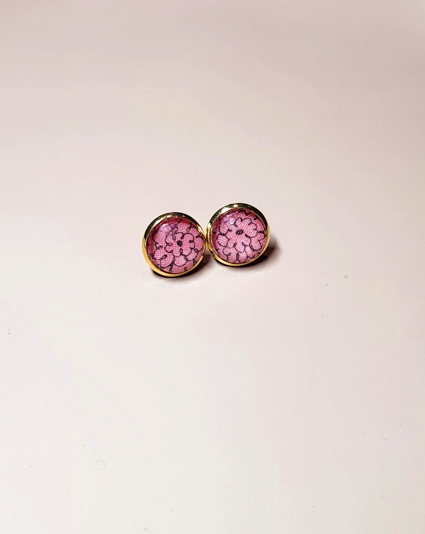 Boucles d'Oreilles Puces Liberty Or 18K Acier Inoxydable 12mm - Bijoux Artisanaux Faits Main - Plusieurs Coloris Disponibles