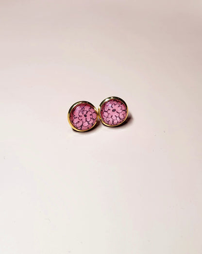 Boucles d'Oreilles Puces Liberty Or 18K Acier Inoxydable 12mm - Bijoux Artisanaux Faits Main - Plusieurs Coloris Disponibles