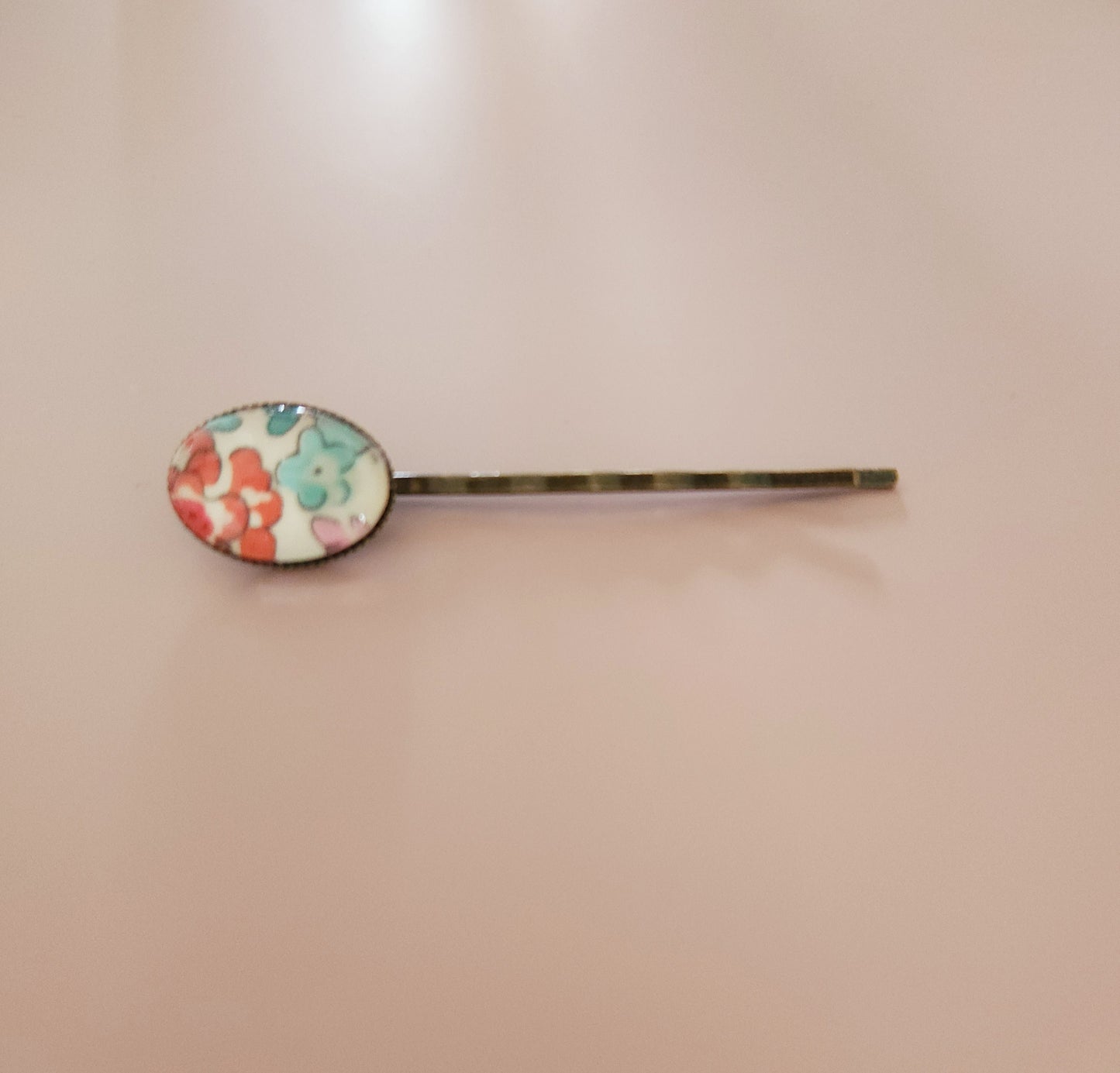 Barrettes à Cheveux Liberty Ovales 55mm - Accessoires Capillaires Artisanaux Bronze - Plusieurs Motifs Disponibles