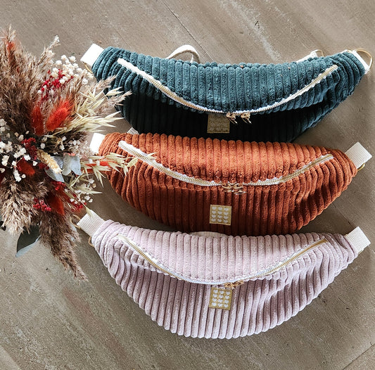 Sac banane en velours côtelé – cousu main