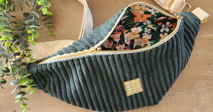 Sac banane en velours côtelé – cousu main