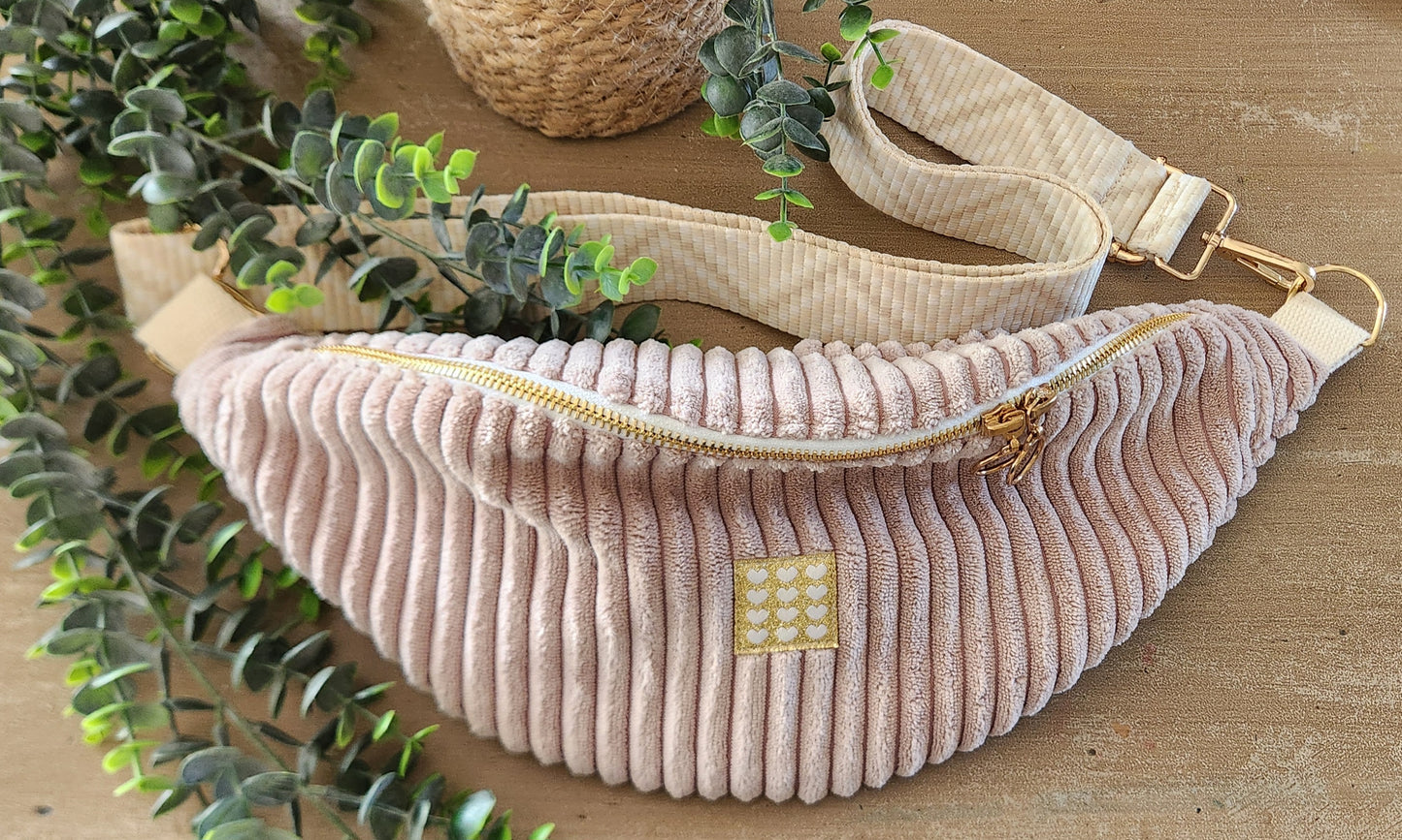 Sac banane en velours côtelé – cousu main