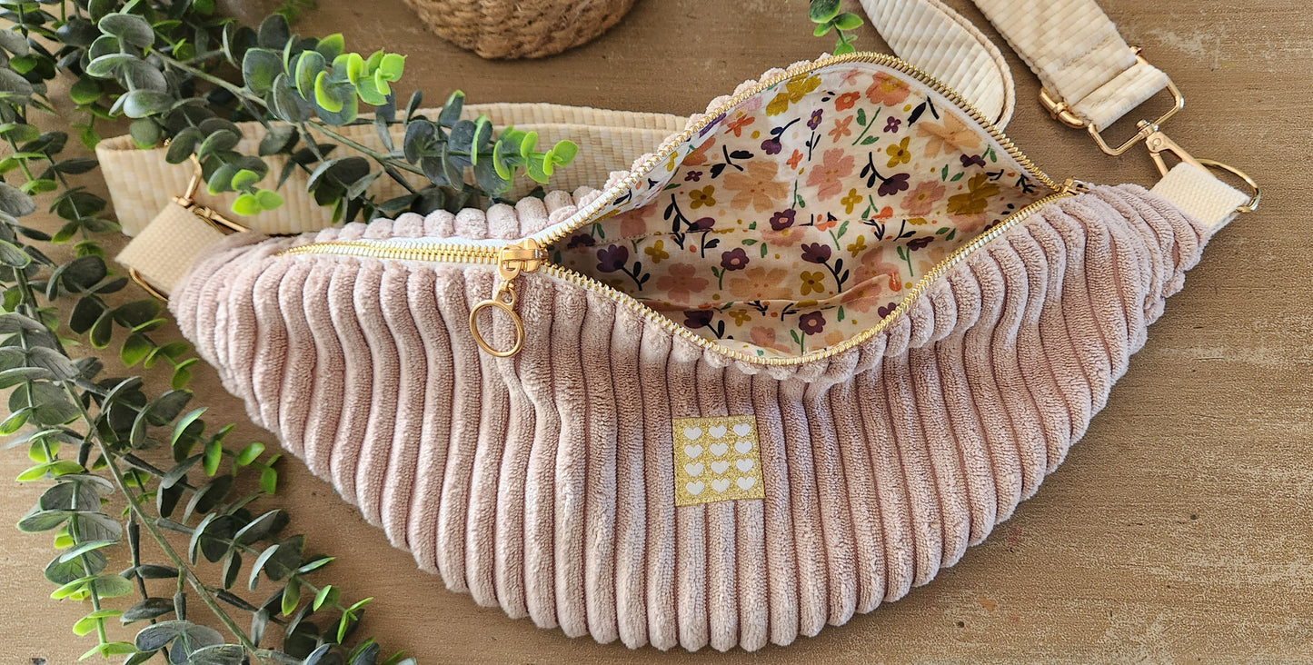 Sac banane en velours côtelé – cousu main