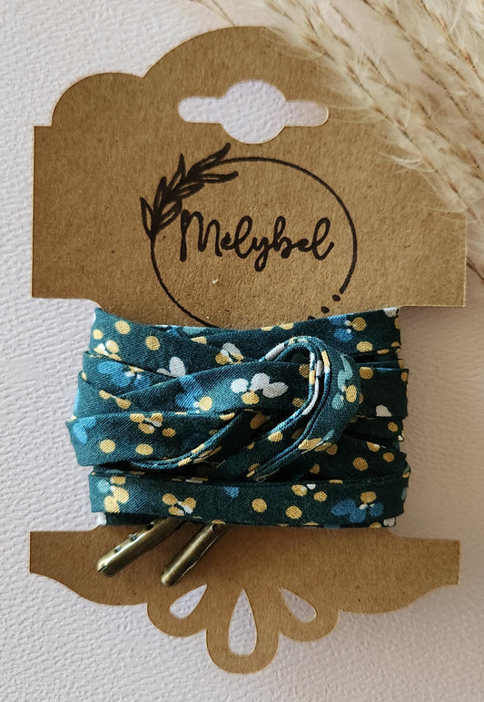 Lacets en tissu Liberty – 10 mm – Faits main