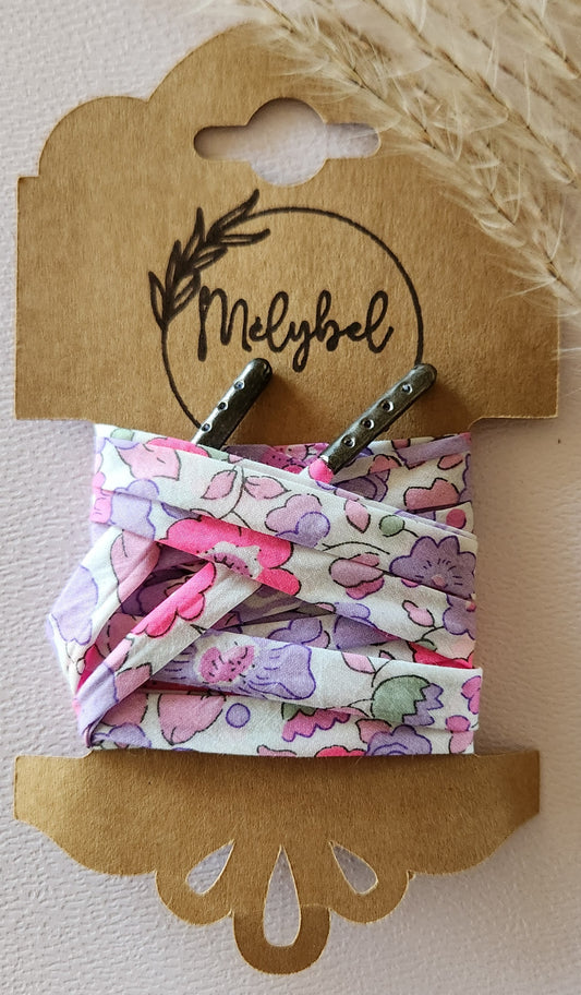 Lacets en tissu Liberty – 10 mm – Faits main