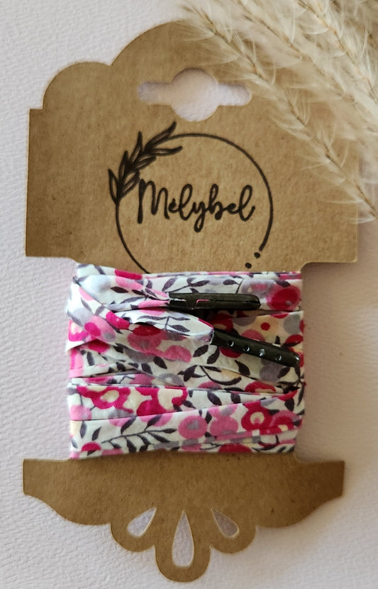 Lacets en tissu Liberty – 10 mm – Faits main