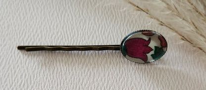 Barrette pince à cheveux ovale en bronze, liberty - Plusieurs Motifs Disponibles