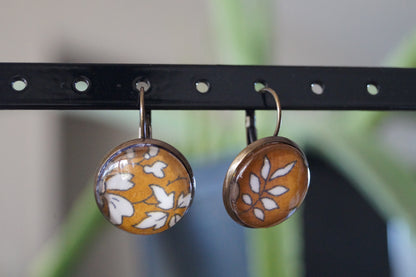Boucles d'Oreilles Dormeuses Liberty en Laiton Bronze 18mm - Bijoux Artisanaux Faits Main - Plusieurs Coloris Disponibles
