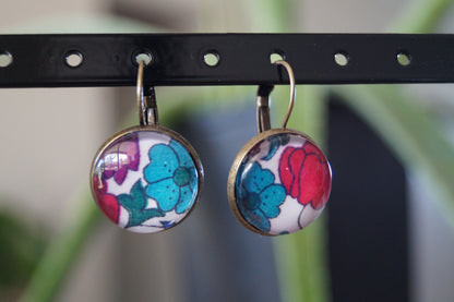 Boucles d'Oreilles Dormeuses Liberty en Laiton Bronze 18mm - Bijoux Artisanaux Faits Main - Plusieurs Coloris Disponibles