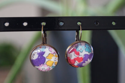 Boucles d'Oreilles Dormeuses Liberty en Laiton Bronze 18mm - Bijoux Artisanaux Faits Main - Plusieurs Coloris Disponibles
