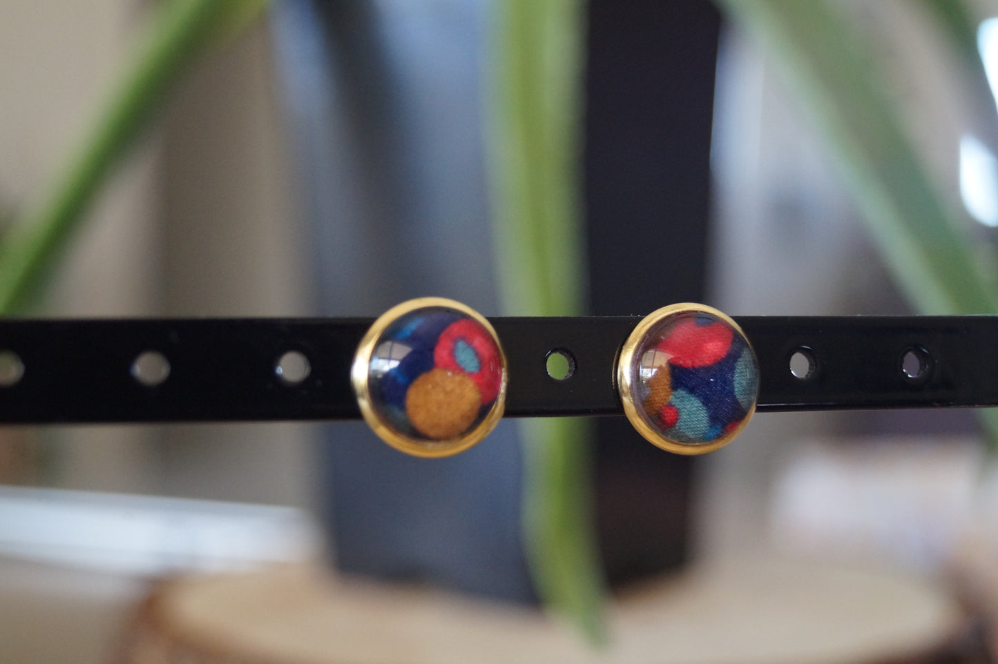 Boucles d'Oreilles Puces Liberty Or 18K Acier Inoxydable 12mm - Bijoux Artisanaux Faits Main - Plusieurs Coloris Disponibles