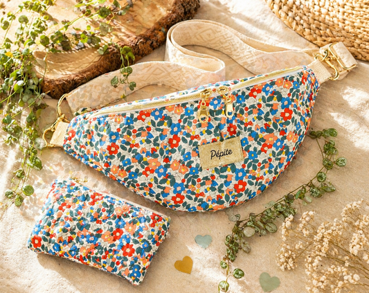 Sac banane en tissu matelassé – cousu main