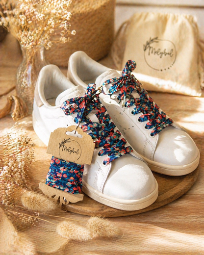 Lacets en tissu Liberty – 10 mm – Faits main