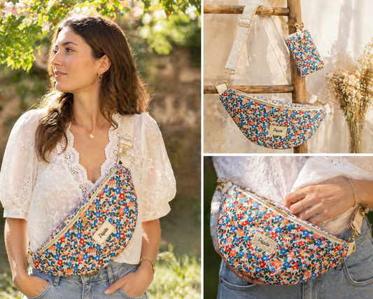 Sac banane en tissu matelassé – cousu main