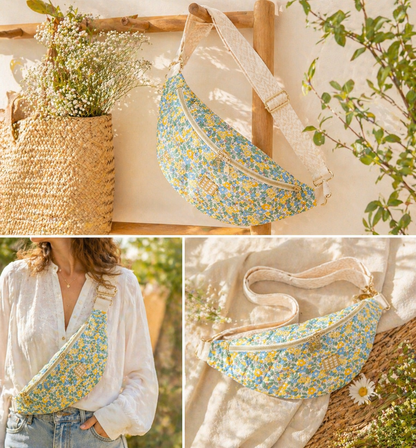 Sac banane en tissu matelassé – cousu main