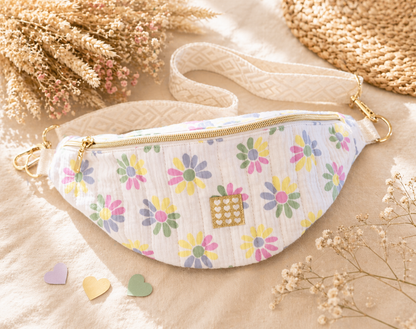 Sac banane en tissu matelassé – cousu main