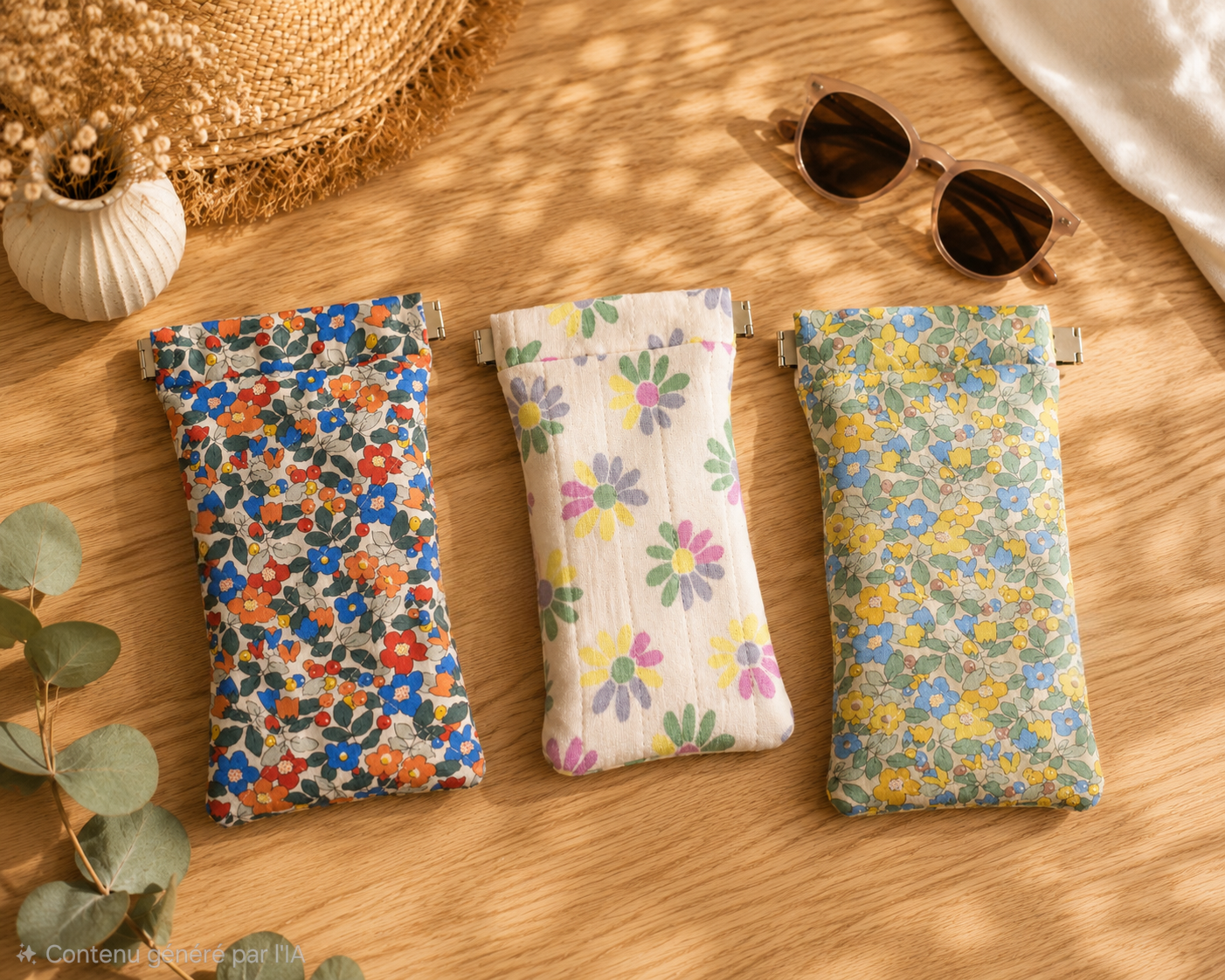 Étui à Lunettes en tissu matelassé – Fait Main